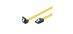 PremiumCord 0,3m SATA 3.0 datový kabel 1.5GBs / 3GBs / 6GBs, kov.západka, 90°