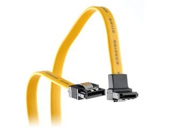 PremiumCord 0,7m SATA 3.0 datový kabel 1.5GBs / 3GBs / 6GBs, kov.západka, 90°