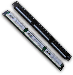 DATACOM Patch panel 19" UTP 24 port CAT5E LSA 1U BK (3x8p)