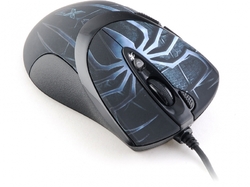 A4tech myš XL-747H, game mouse, 3600dpi, Anti-Vibrate, motiv pavouk modrý, USB