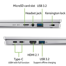 Acer Swift Go 14 Pure Silver (SFG14-72-771B) (NX.KP0EC.001)