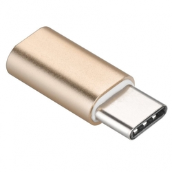 Adaptér USB-C/male - USB2.0 Micro-B/female, zlatý