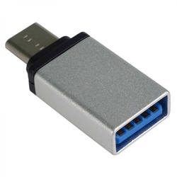 Adaptér USB-C/male - USB3.0 A/female, stříbrný, OTG