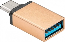 Adaptér USB-C/male - USB3.0 A/female, zlatý, OTG