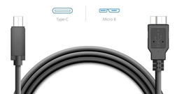 Akasa kabel USB-C na microUSB, 1m