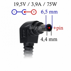 Akyga AK-ND-19 19.5V/3.9A 75W 6.5x4.4 mm + pin, pro Sony