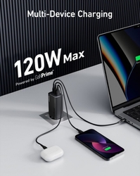 Anker 737 GaN III 3-Port 120W Charger 2xUSB-C (100W) + 1xUSB-A (22.5W)