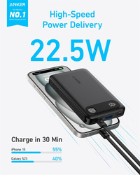 Anker Power Bank 10000mAh, 22,5W, černá