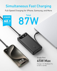 Anker Power Bank 20000mAh, 87W, s vestavěným USB-C kabelem, černá