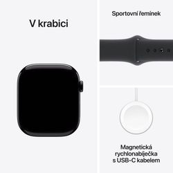 Apple Watch Series 10 GPS 46mm Jet Black Aluminium Case with Black Sport Band - M/L (MWWQ3QC/A)