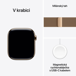 Apple Watch Series 10 GPS + Cellular 42mm Gold Titanium Case with Gold Milanese Loop (MX083QC/A)