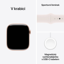 Apple Watch Series 10 GPS + Cellular 42mm Rose Gold Aluminium Case with Light Blush Sport Band - M/L (MWXA3QC/A)