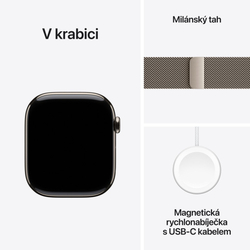 Apple Watch Series 10 GPS + Cellular 46mm Natural Titanium Case with Natural Milanese Loop - M/L (MWYC3QC/A)