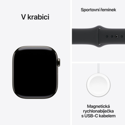 Apple Watch Series 10 GPS + Cellular 46mm Slate Titanium Case with Black Sport Band - M/L (MWYE3QC/A)