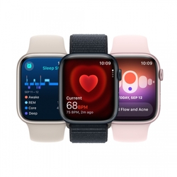 Apple Watch Series 9 45mm Hvězdně bílý hliník s hvězdně bílým sportovním řemínkem - M/L