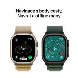 Apple Watch Ultra 2 GPS + Cellular 49mm Black Titanium Case with Dark Green Alpine Loop - Small (MX4Q3CS/A)