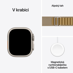 Apple Watch Ultra 2 GPS + Cellular 49mm Natural Titanium Case with Tan Alpine Loop - Medium (MX4F3CS/A)