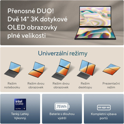 ASUS Zenbook Duo OLED UX8406CA-OLED067X Inkwell Gray celokovový