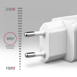 AXAGON ACU-DPQ65W, GaN nabíječka do sítě 65W, 3x port (USB-A + dual USB-C), PD3.0/QC4+/PPS/Apple