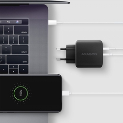 AXAGON ACU-PQ45 GaN nabíječka do sítě 45W, 2x port (USB-A + USB-C), PD3.0/PPS/QC4+/SFC 2.0/AFC/Apple