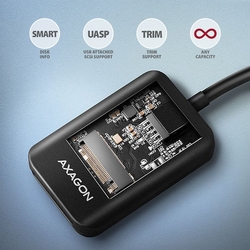 AXAGON ADM2-AM USB-A 10Gbps - M.2 NVMe & SATA SSD adaptér, kabel USB-A 10cm