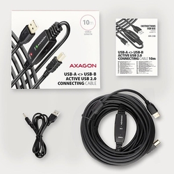 AXAGON ADR-210B, USB 2.0 A-M -> B-M aktivní propojovací / repeater kabel, 10m