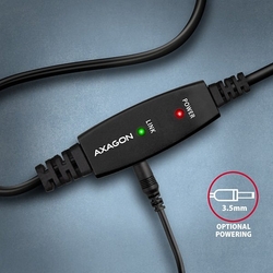 AXAGON ADR-215B, USB 2.0 A-M -> B-M aktivní propojovací / repeater kabel, 15m