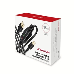 AXAGON ADR-215B, USB 2.0 A-M -> B-M aktivní propojovací / repeater kabel, 15m