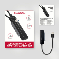 AXAGON ADSA-FP2A USB-A 5Gbps - SATA 6G 2.5" SSD/HDD SLIM adaptér