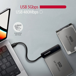 AXAGON ADSA-FP2C USB-C 5Gbps - SATA 6G 2.5" SSD/HDD SLIM adaptér