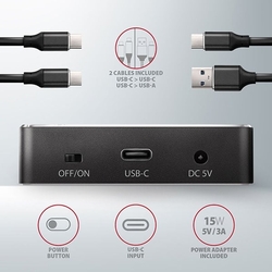 AXAGON ADSA-M2C, USB-C 3.2 Gen 2 - 2x M.2 NVMe SSD dokovací stanice