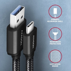 AXAGON BUCM3-AM10AB, SPEED kabel USB-C <-> USB-A, 1m, černý