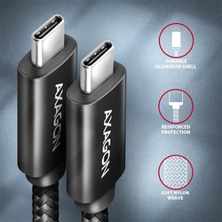 AXAGON BUCM432-CM10AB, NewGEN+ kabel USB-C <-> USB-C, 1m