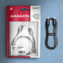 AXAGON BUCM4X-CM10AB NewGEN+ kabel USB-C <-> USB-C, 1m, USB4 Gen 3×2, PD 240W 5A, 8K HD, ALU, oplet