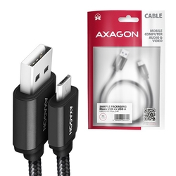 AXAGON BUMM-AM10AB, HQ kabel microUSB <-> USB-A, 1m