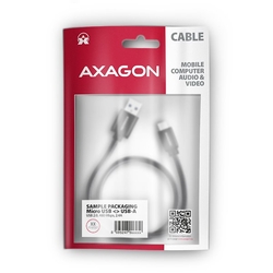 AXAGON BUMM-AM10AB, HQ kabel microUSB <-> USB-A, 1m