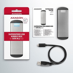 AXAGON EEM2-SA USB micro-B - M.2 SATA SSD RIBBED box