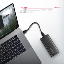 AXAGON EEM2-SB2, USB-C 3.2 Gen 2 - M.2 NVMe & SATA SSD RAW box, černý