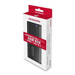 AXAGON EEM2-SB2, USB-C 3.2 Gen 2 - M.2 NVMe & SATA SSD RAW box, černý