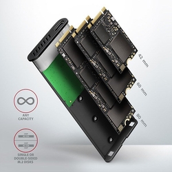 AXAGON EEM2-SBC USB-C 3.2 Gen 2 - M.2 SATA SSD RAW box