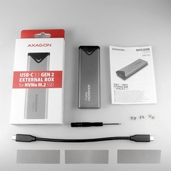 AXAGON EEM2-UG2 USB-C M.2 NVMe box, stříbrný