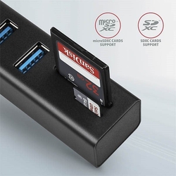 AXAGON HMA-CR3A, USB 3.2 Gen 1 hub, porty 3x USB-A + čtečka karet SD/microSD