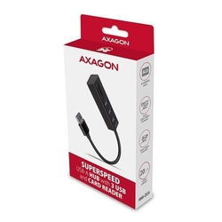 AXAGON HMA-CR3A, USB 3.2 Gen 1 hub, porty 3x USB-A + čtečka karet SD/microSD