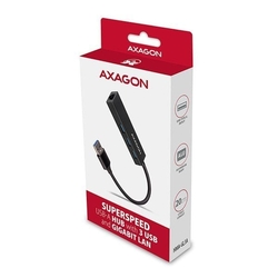 AXAGON HMA-GL3A, USB 3.2 Gen 1 hub, porty 3x USB-A + Gigabit Ethernet