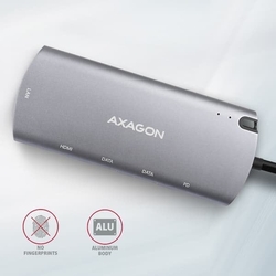 AXAGON HMC-6M2, USB 3.2 Gen 1 hub, porty 2x USB-A, HDMI, M.2