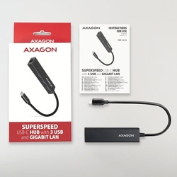 AXAGON HMC-GL3A, USB 3.2 Gen 1 hub + Gb LAN