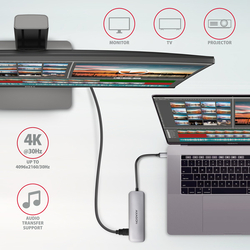 AXAGON HMC-HCR3A, USB 3.2 Gen 1 hub, porty 3x USB-A, HDMI 4k/30Hz, SD/microSD, kabel USB-C 20cm