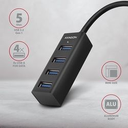 AXAGON HUE-M1AL, 4x USB 3.2 Gen 1 MINI hub, 1.2m kabel