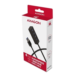 AXAGON HUE-M1AL, 4x USB 3.2 Gen 1 MINI hub, 1.2m kabel