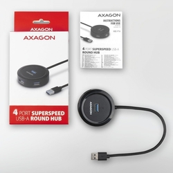 AXAGON HUE-P1A, 4x USB 3.2 Gen 1 ROUND hub